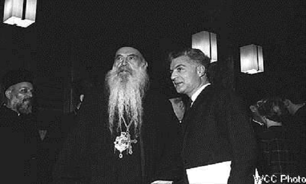 XP Title: H.H. Athenagoras I in conversation with Dr Nikos Nissiotis (1967)